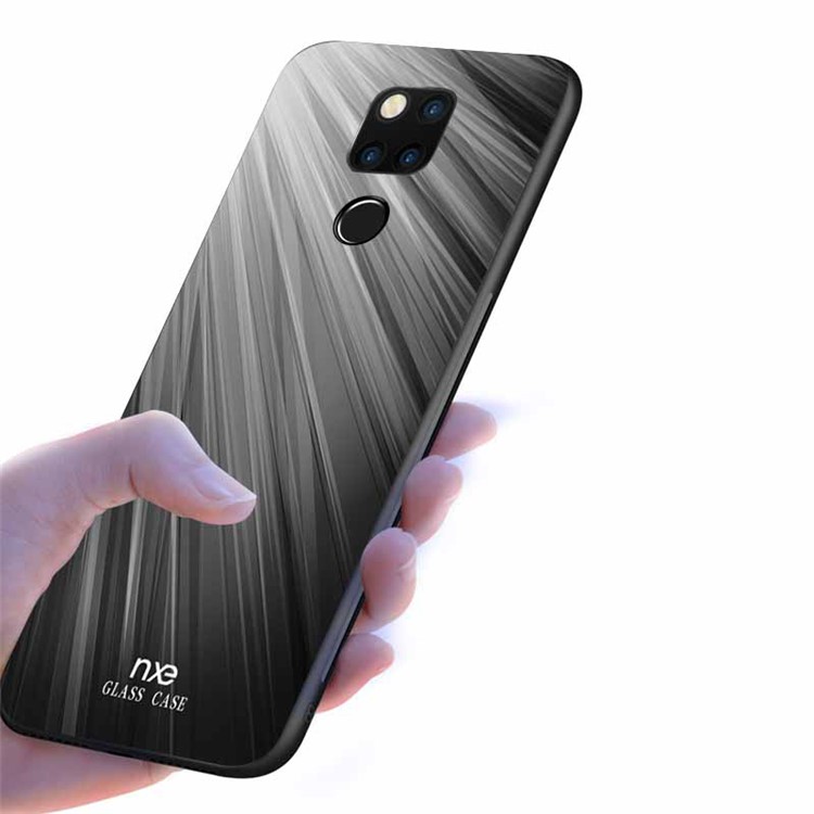 NXE Pattern Printing TPU Mobile Phone Case Shell for Huawei Mate 20 - White / Black-4