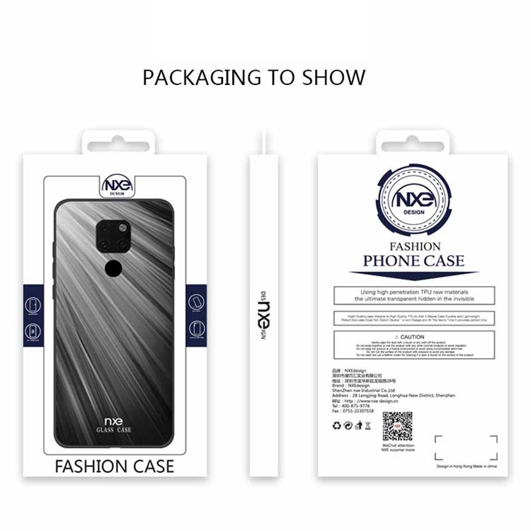 NXE Pattern Printing TPU Mobile Phone Case Shell for Huawei Mate 20 - White / Black-6