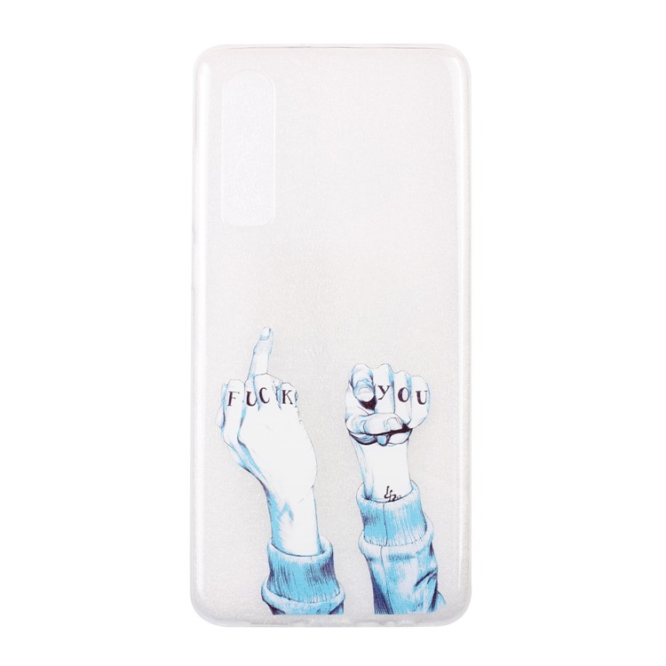 For Huawei P30 Pattern Printing Soft TPU Phone Case - Fuck You Gesture-2