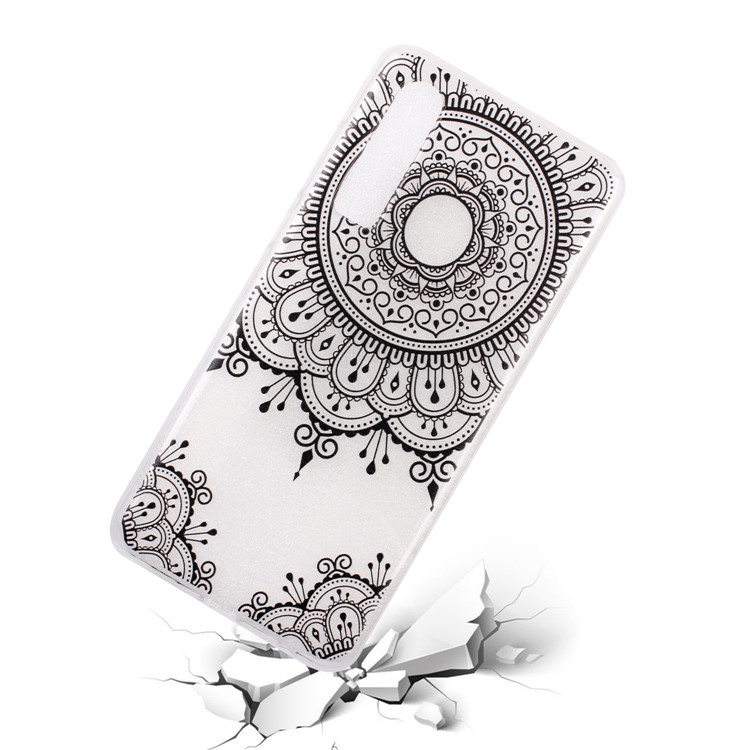For Huawei P30 Pattern Printing Soft TPU Protective Case - Lace Flower-1