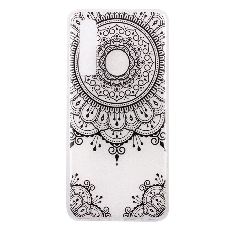 For Huawei P30 Pattern Printing Soft TPU Protective Case - Lace Flower-2