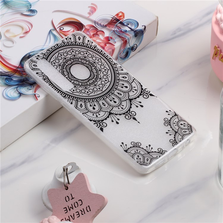 For Huawei P30 Pattern Printing Soft TPU Protective Case - Lace Flower-6