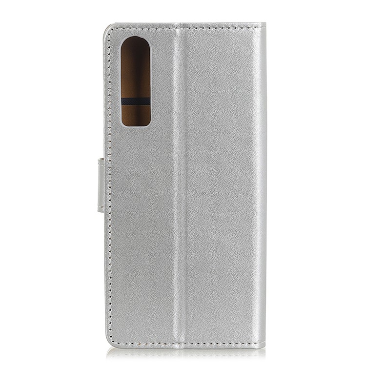 Wallet Stand Leather Flip Phone Casing for Huawei P30 - Silver-2
