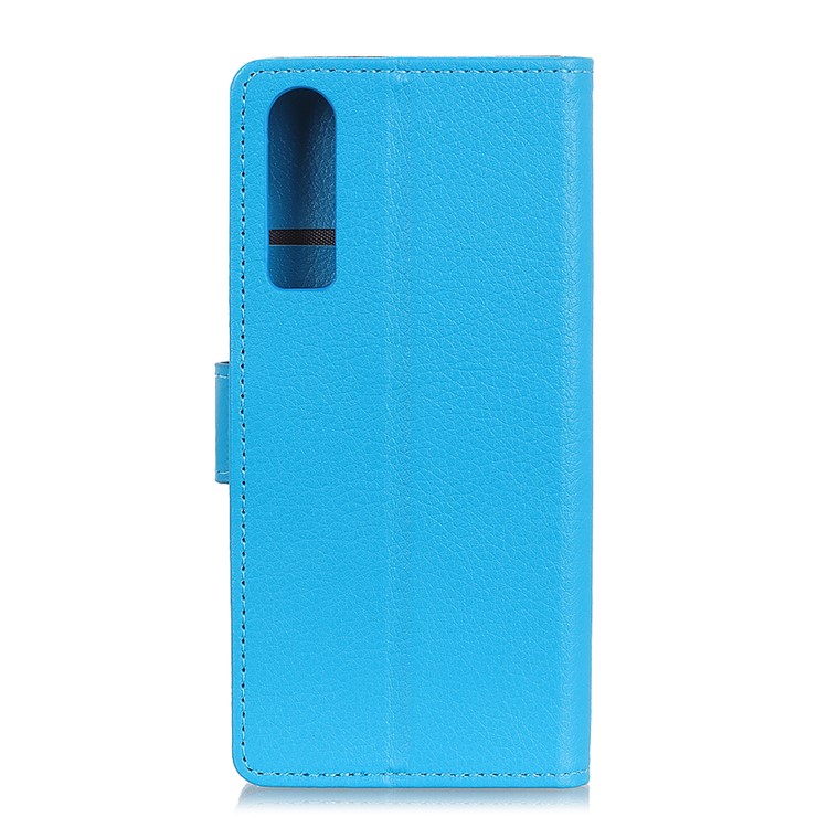 Litchi Texture Leather Wallet Stand Phone Shell for Huawei P30 - Blue-4