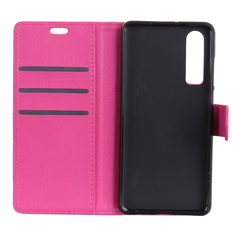 Litchi Texture Leather Magnetic Mobile Case for Huawei P30 - Rose-5