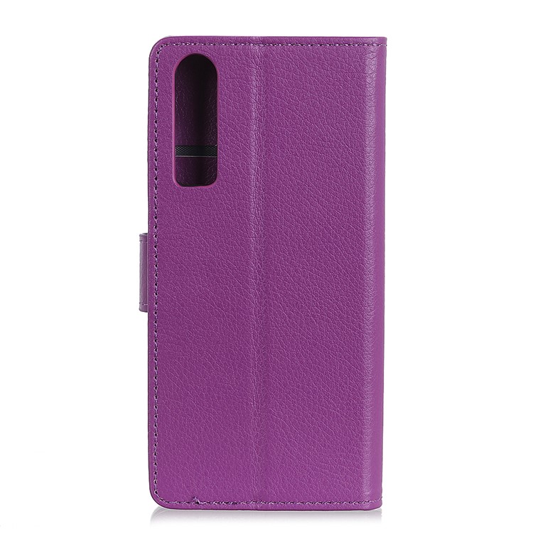 Litchi Texture Leather Wallet Cell Phone Cover for Huawei P30 - Purple-4