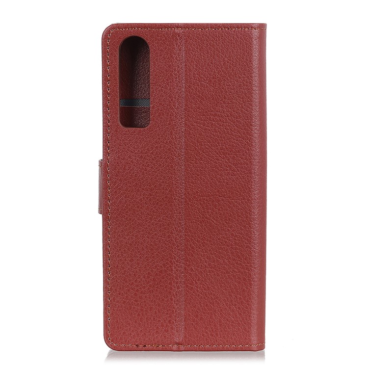 Litchi Texture Leather Protective Cover Case for Huawei P30 - Brown-4