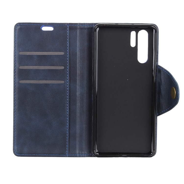 Portefeuille En Cuir PU Couverture De Téléphone Mobile Pour Huawei P30 Pro - Bleu-7