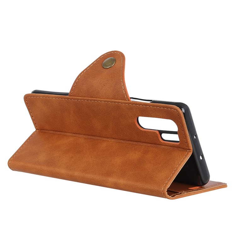 PU Leather Flip Stand Phone Casing for Huawei P30 Pro - Brown-8