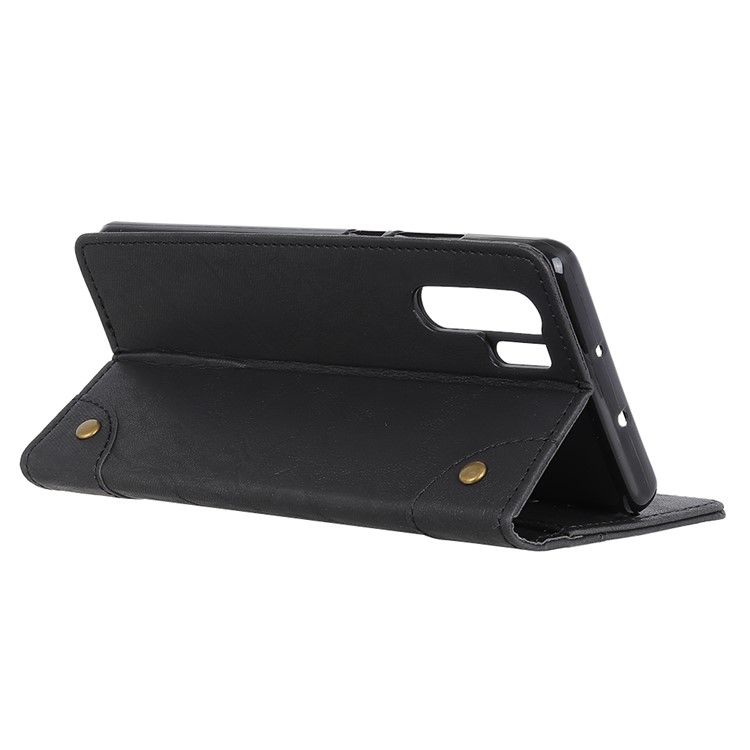 Retro Style Leder Brieftasche Gehäuse Für Huawei P30 Pro - Schwarz-8