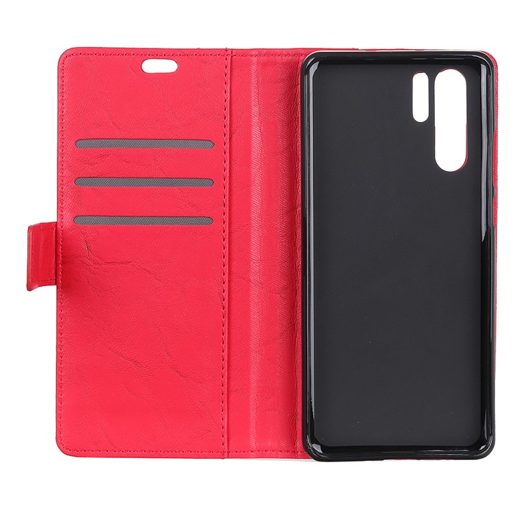 Retro Style Leather Wallet Case for Huawei P30 Pro - Red-7