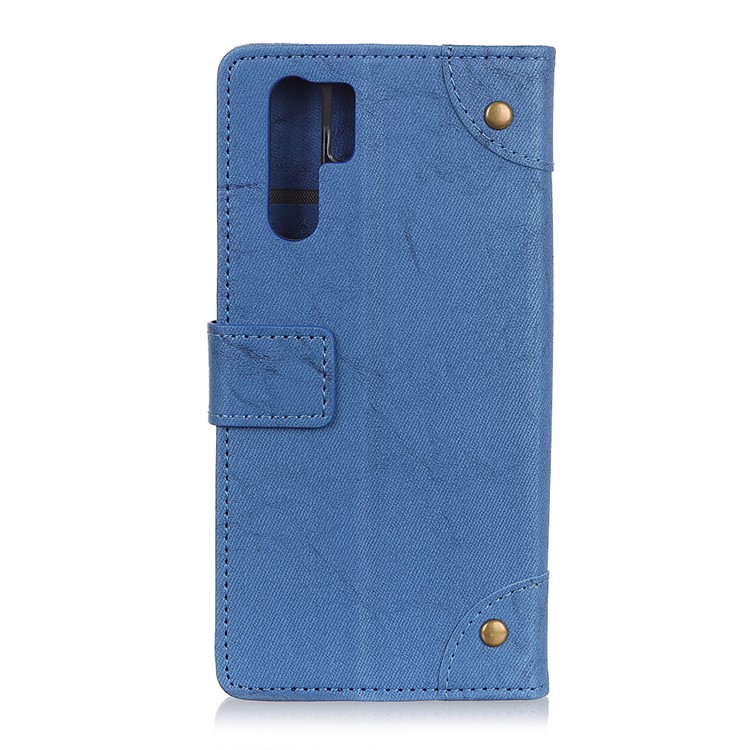 Retro Style Leather Wallet Cover for Huawei P30 Pro - Blue-6