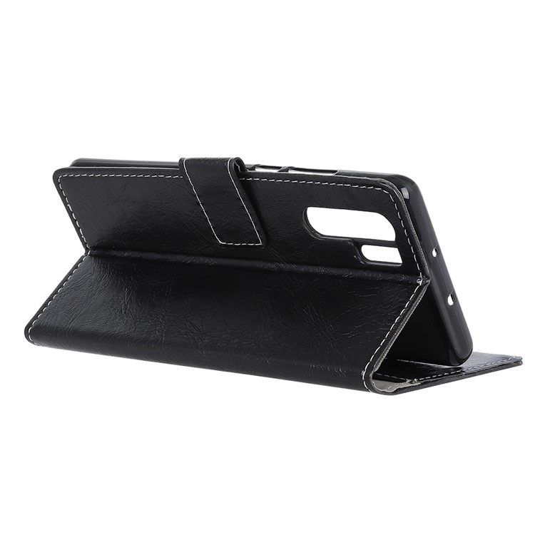 Crazy Horse Texture PU Leather Magnetic Stand Wallet Phone Casing for Huawei P30 Pro - Black-4