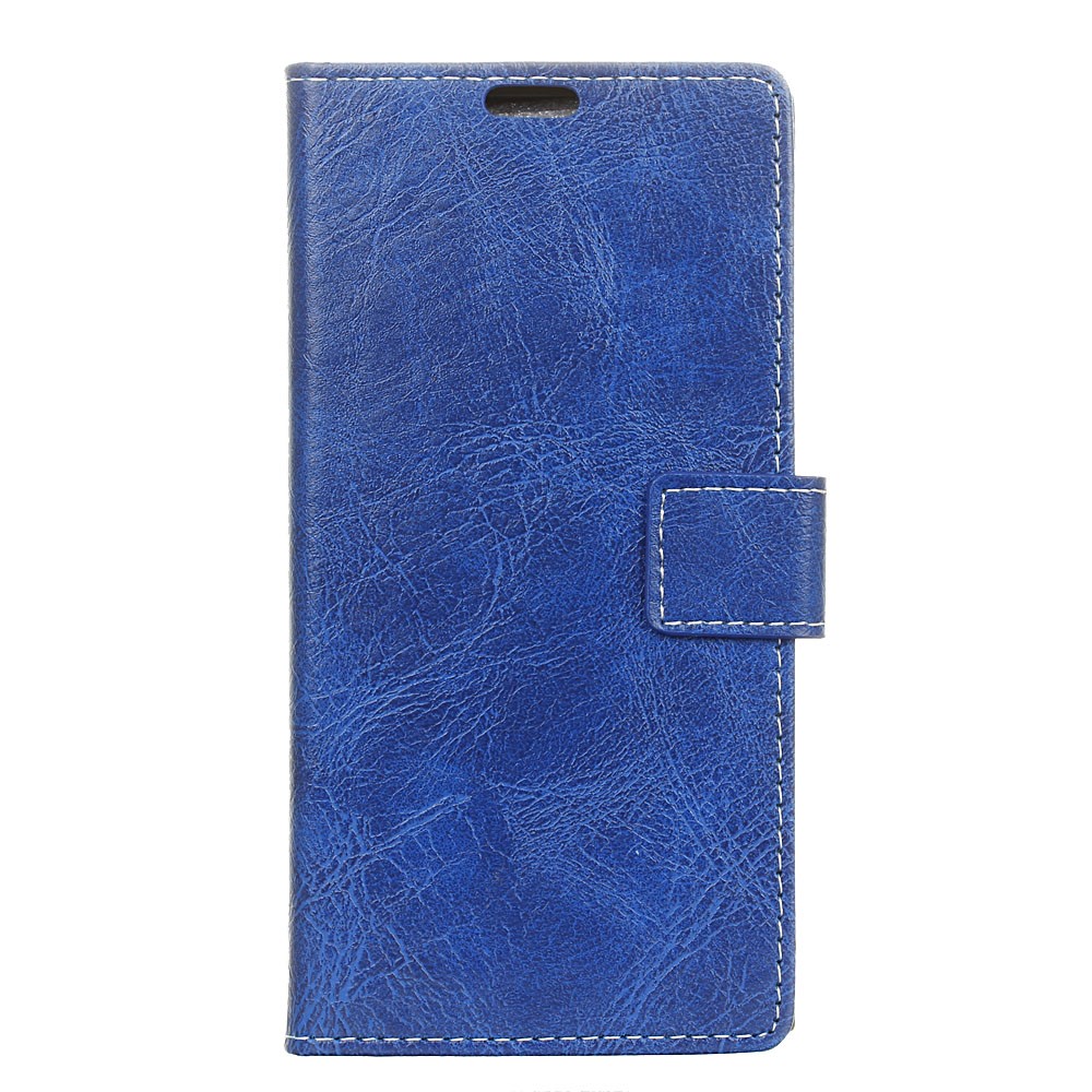 Crazy Horse Texture PU Leather Magnetic Stand Wallet Shell for Huawei P30 Pro - Blue-1