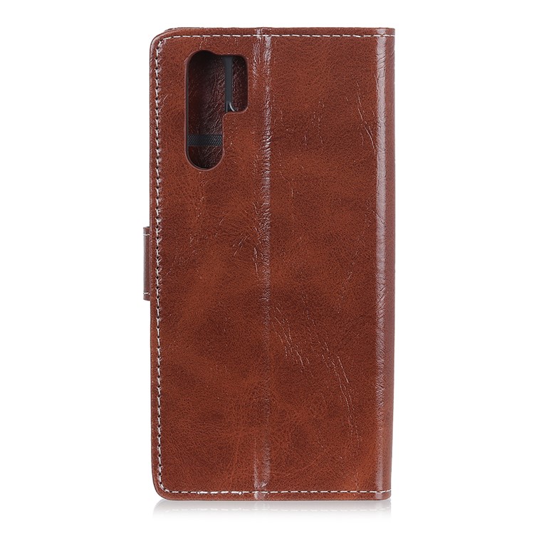Crazy Horse Texture PU Leather Wallet Magnetic Stand Casing for Huawei P30 Pro - Brown-2