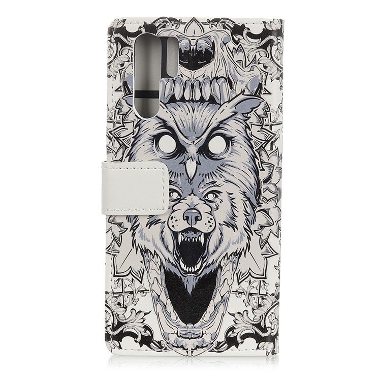 Pattern Printing PU Leather Magnetic Phone Shell for Huawei P30 Pro - Abstract Owl and Lion-2