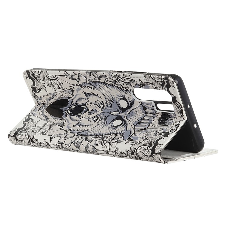 Pattern Printing PU Leather Magnetic Phone Shell for Huawei P30 Pro - Abstract Owl and Lion-3