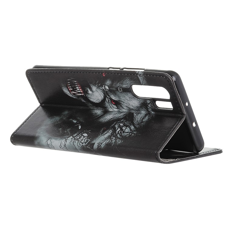 Pattern Printing PU Leather Phone Cover with Card Slots for Huawei P30 Pro - Fierce Wolf-4