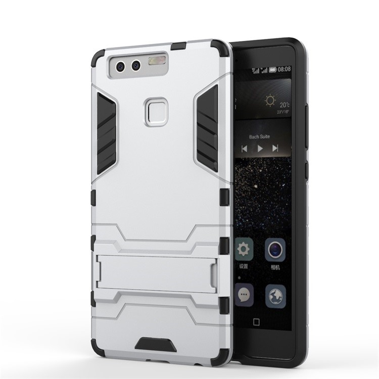 Cool Design Plastic + TPU Shell Case Cover for Huawei P9 - Silver-1