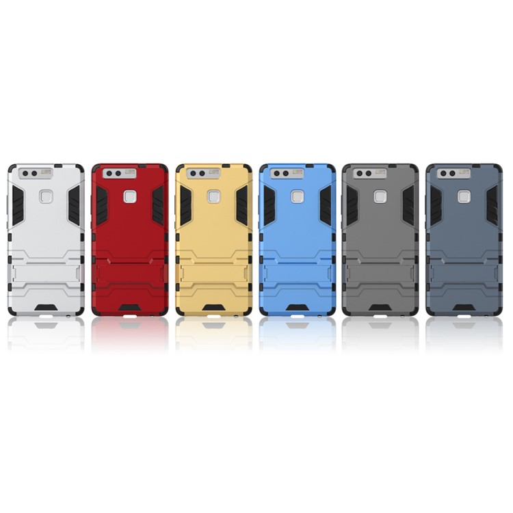 Cool Design Plastic + TPU Shell Case Cover for Huawei P9 - Silver-3