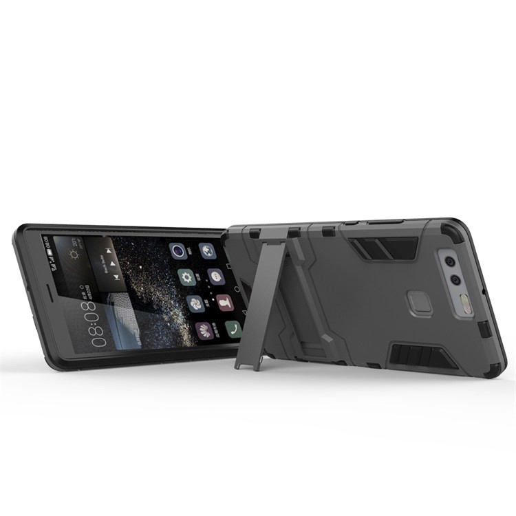 Cool Design Hybrid Plastic + TPU Shell Case for Huawei P9 - Grey-5