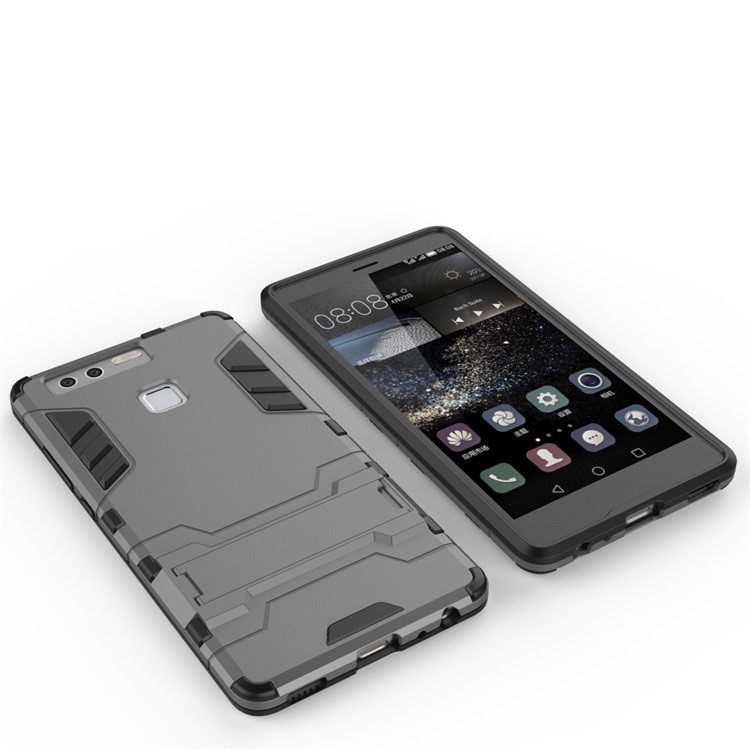 Cool Design Hybrid Plastic + TPU Shell Case for Huawei P9 - Grey-7