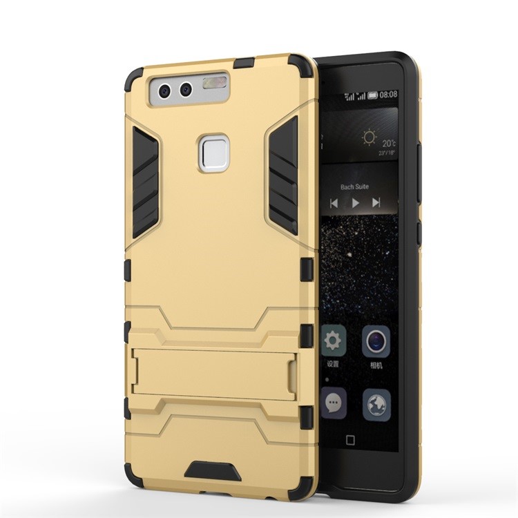 Cool Design Plastic + TPU Hybrid Cover for Huawei P9 - Gold-1