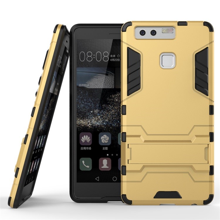 Cool Design Plastic + TPU Hybrid Cover for Huawei P9 - Gold-2