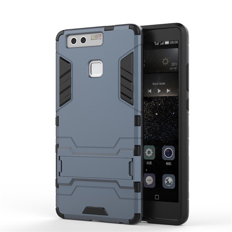 Cool Design Plastic + TPU Shield Cover for Huawei P9 - Dark Blue-1