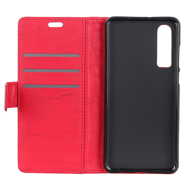 Cartera De Cuero Estilo Retro Para Huawei P30. - Rojo-7