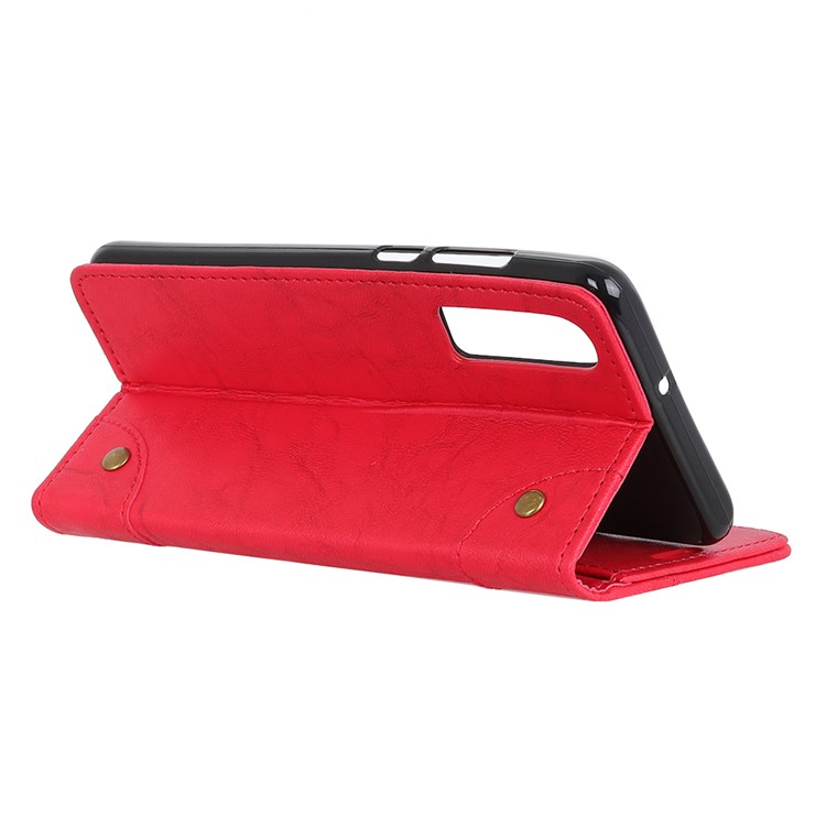 Cartera De Cuero Estilo Retro Para Huawei P30. - Rojo-8