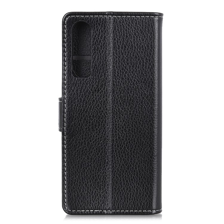 Litchi Texture Wallet Stand Leather Phone Casing for Huawei P30 - Black-2