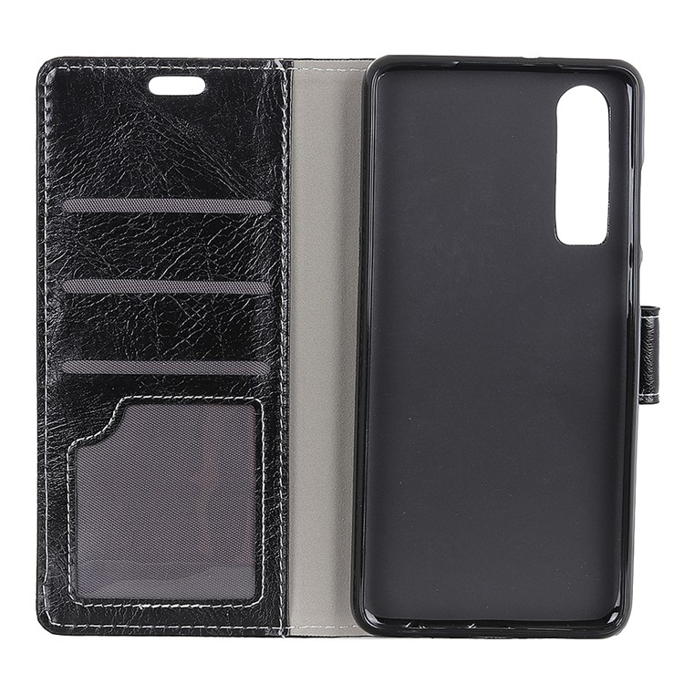 Crazy Horse Texture PU Leather Magnetic Stand Wallet Phone Casing for Huawei P30 - Black-3