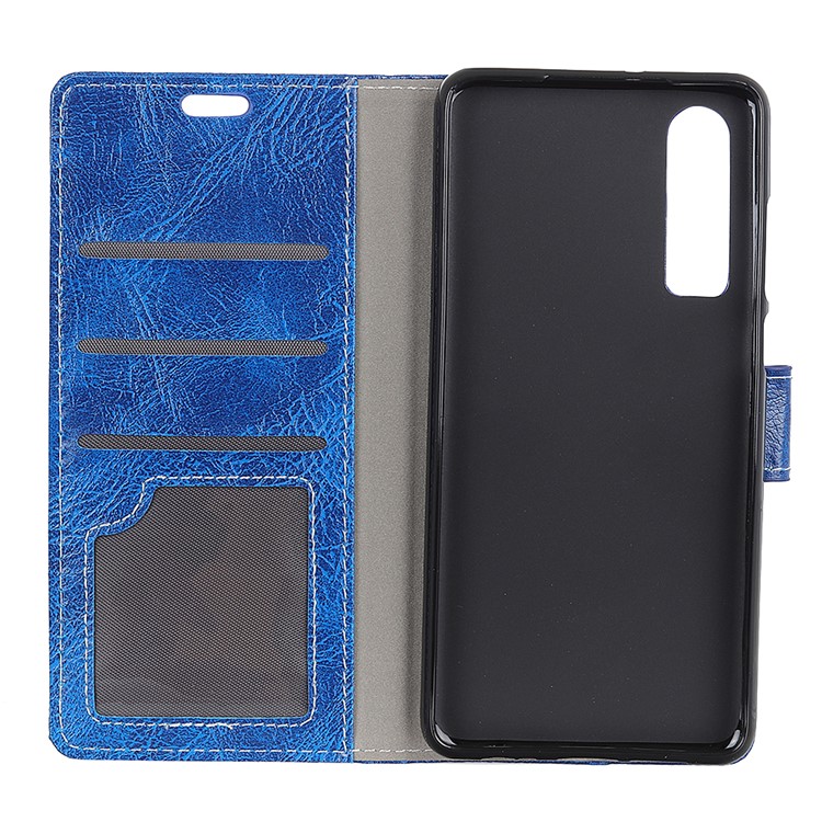 Crazy Horse Texture PU Leather Magnetic Stand Wallet Mobile Case for Huawei P30 - Blue-3