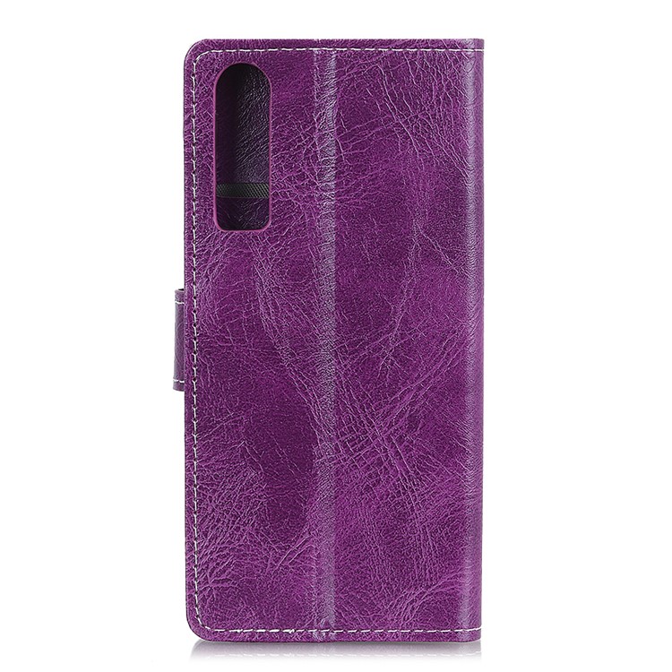 Crazy Horse Texture PU Leather Magnetic Stand Wallet Shell for Huawei P30 - Purple-2