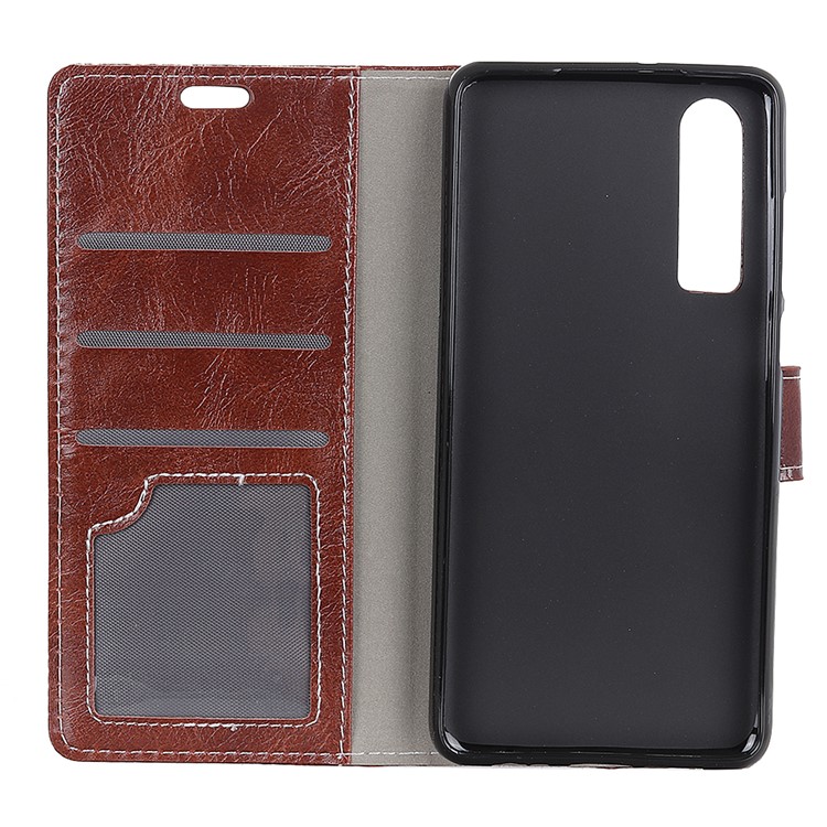 Crazy Horse Texture PU Leather Magnetic Stand Wallet Casing Shell for Huawei P30 - Brown-3