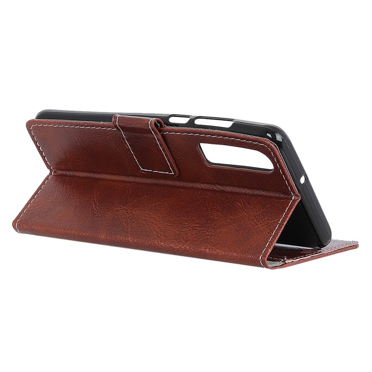 Crazy Horse Texture PU Leather Magnetic Stand Wallet Casing Shell for Huawei P30 - Brown-4