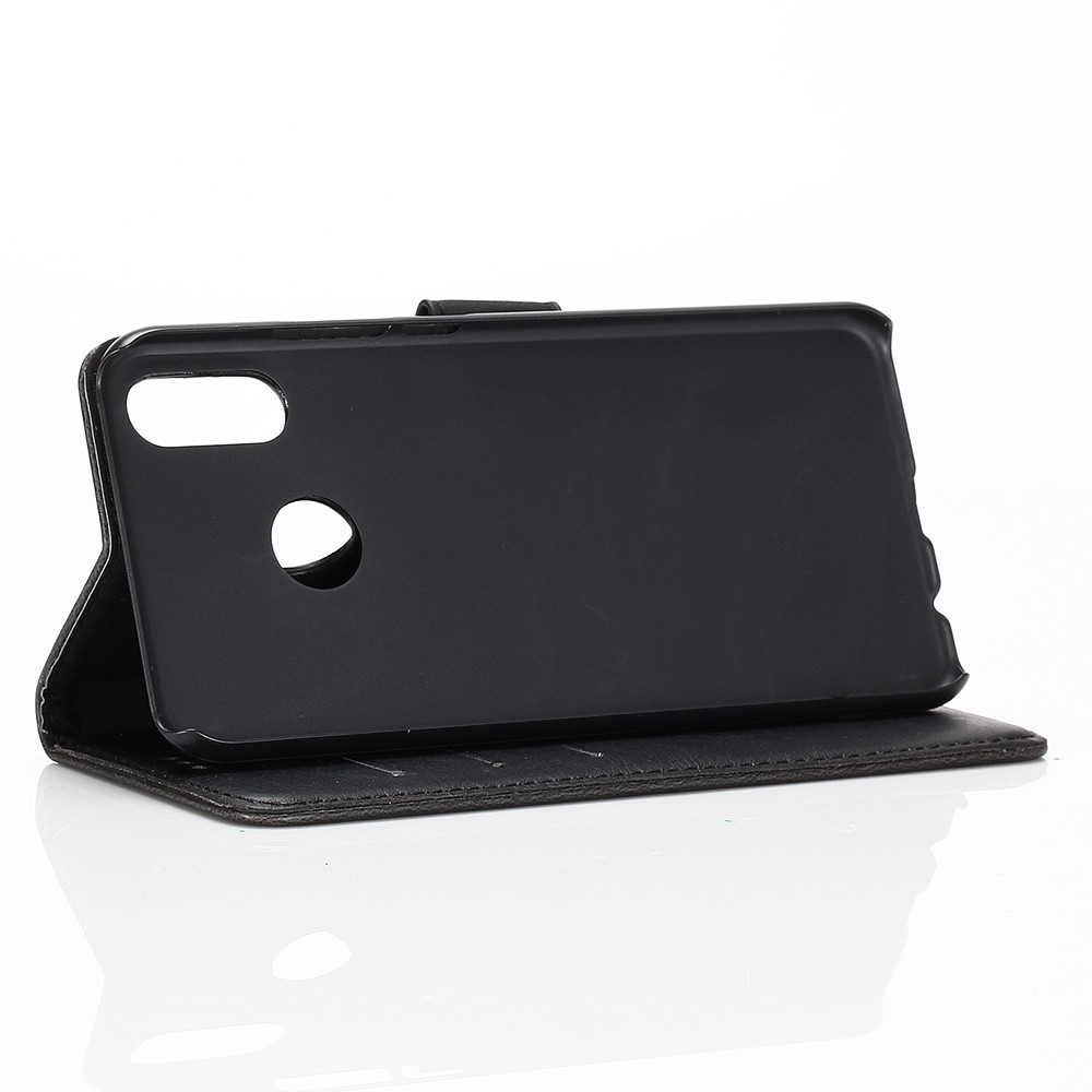 Crazy Horse Vintage Leather Wallet Stand Case for Huawei P Smart (2019) - Black-5