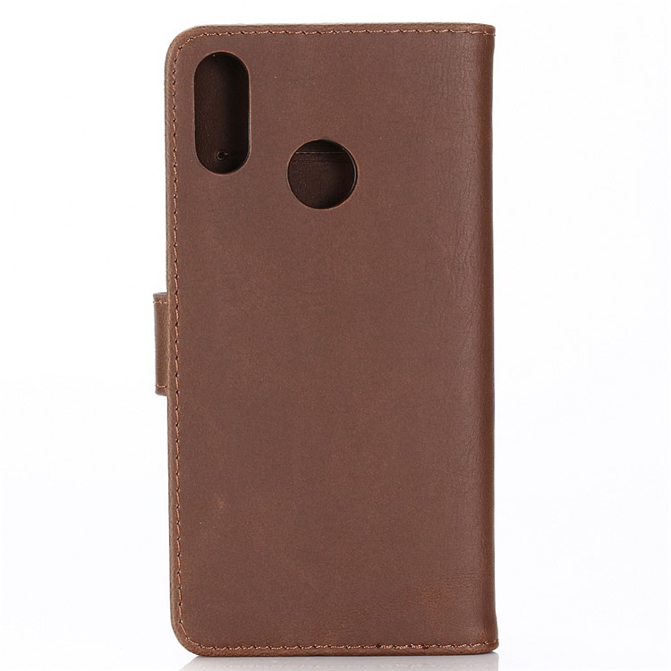 Crazy Horse Vintage Leather Mobiltelefonabdeckung Für Huawei P Smart (2019) - Kaffee-2