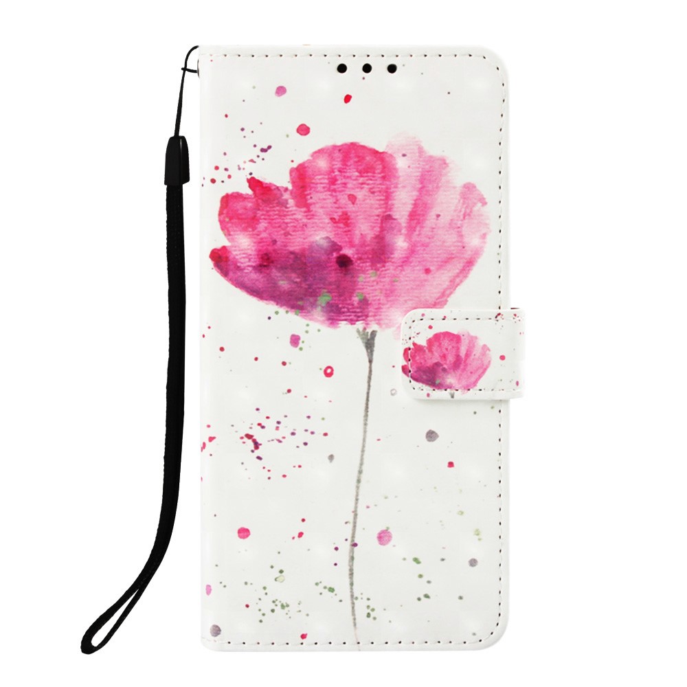 Pattern Printing Light Spot Decor Stand Leather Wallet Casing for Huawei P30 Pro - Red Flower-2