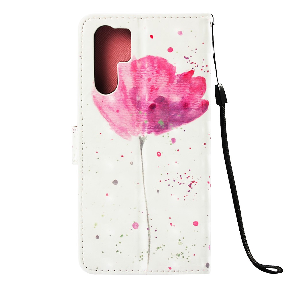 Pattern Printing Light Spot Decor Stand Leather Wallet Casing for Huawei P30 Pro - Red Flower-3