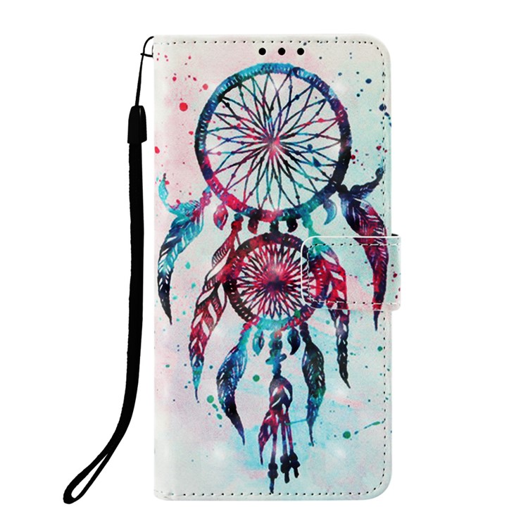 Pattern Printing Light Spot Decor Stand Leather Wallet Flip Cover for Huawei P30 Pro - Colorized Dream Catcher-2