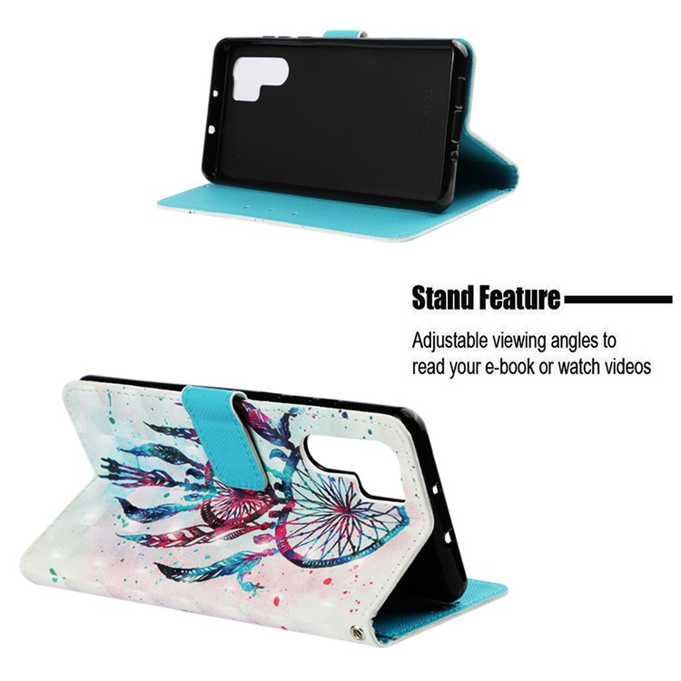 Pattern Printing Light Spot Decor Stand Leather Wallet Flip Cover for Huawei P30 Pro - Colorized Dream Catcher-4