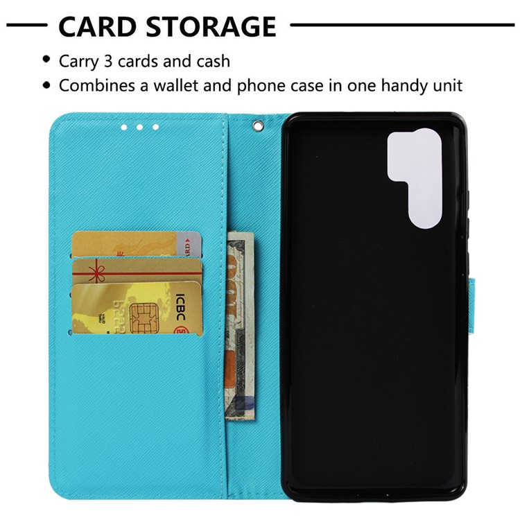 Pattern Printing Light Spot Decor Stand Leather Wallet Flip Cover for Huawei P30 Pro - Colorized Dream Catcher-5