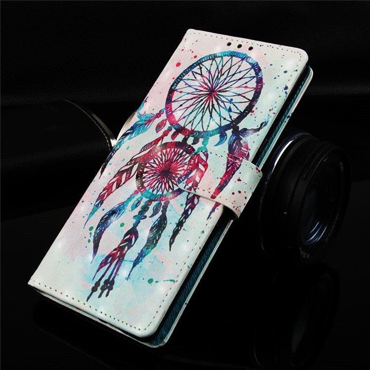 Pattern Printing Light Spot Decor Stand Leather Wallet Flip Cover for Huawei P30 Pro - Colorized Dream Catcher-8