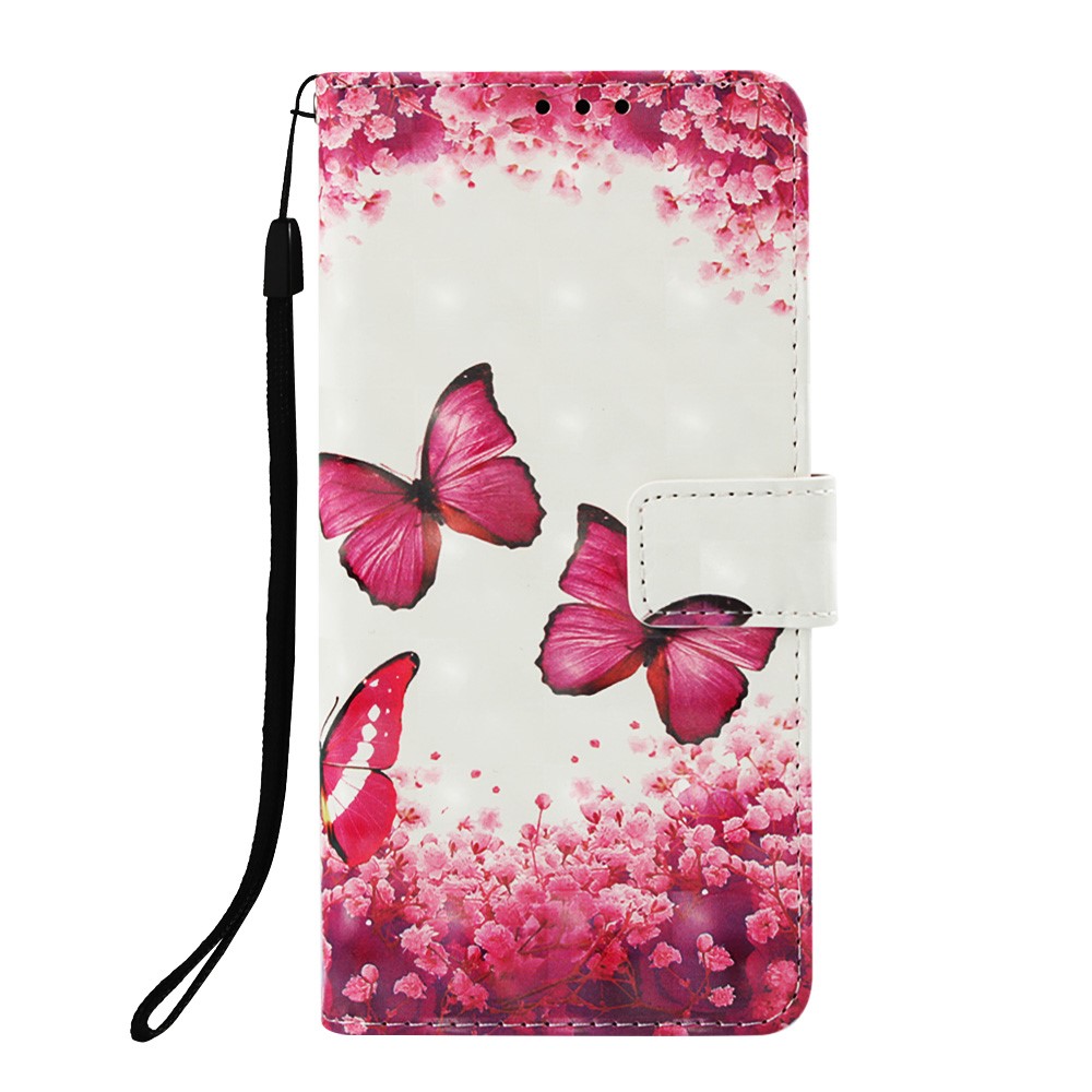 Pattern Printing Light Spot Decor Stand Leather Wallet Flip Casing for Huawei P30 Pro - Red Butterfly-2