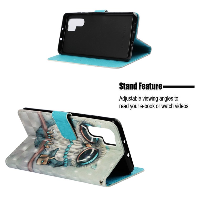 Pattern Printing Light Spot Decor Stand Leather Wallet Mobile Phone Cover for Huawei P30 Pro - Owl-4