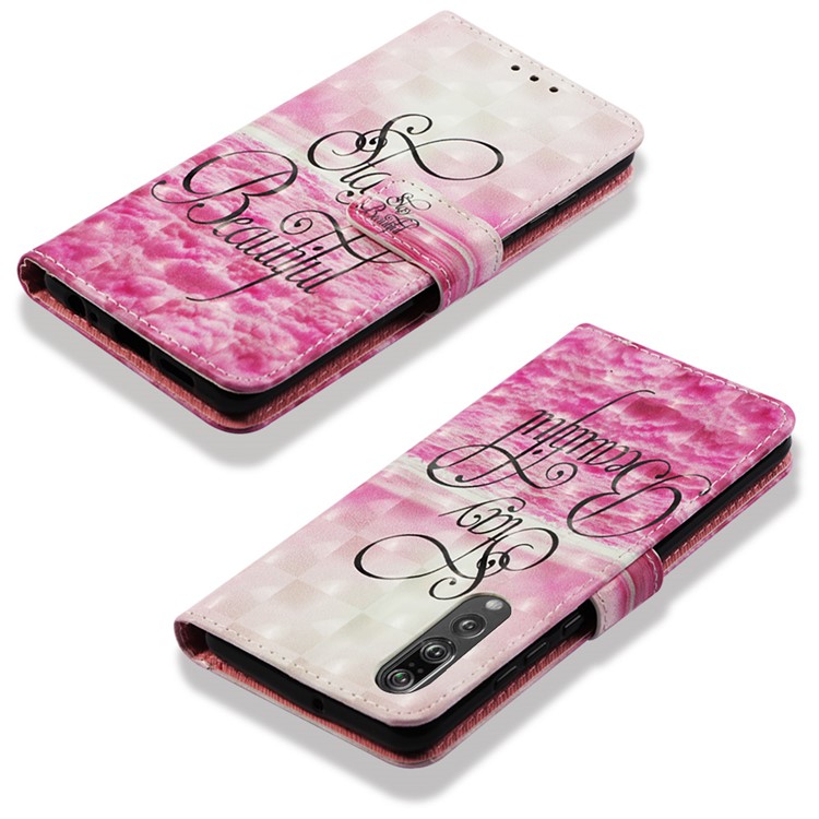 Pattern Printing Light Spot Decor Stand Leather Wallet Shell for Huawei P30 - Stay Beautiful-6