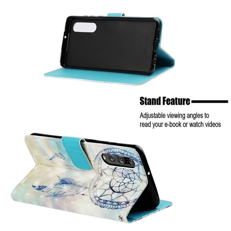 Pattern Printing Light Spot Decor Stand Leather Wallet Casing for Huawei P30 - Dream Catcher-4
