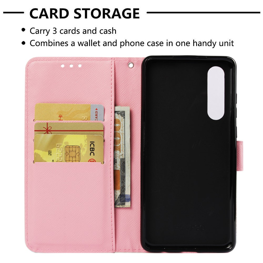 Pattern Printing Light Spot Decor Stand Leather Wallet Protective Shell for Huawei P30 - Never Stop Dreaming-5